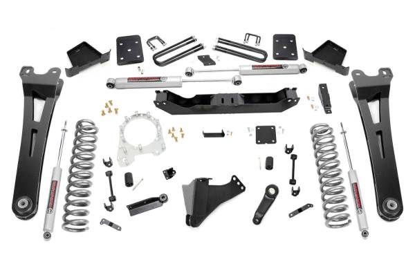 Rough Country - Rough Country Suspension Lift Kit w/Shock 6 in. Radius Arms 4 in. Diameter Axle N3 Shocks Factory Rear Overload Springs Includes Installation Instructions - 55430 - Image 1