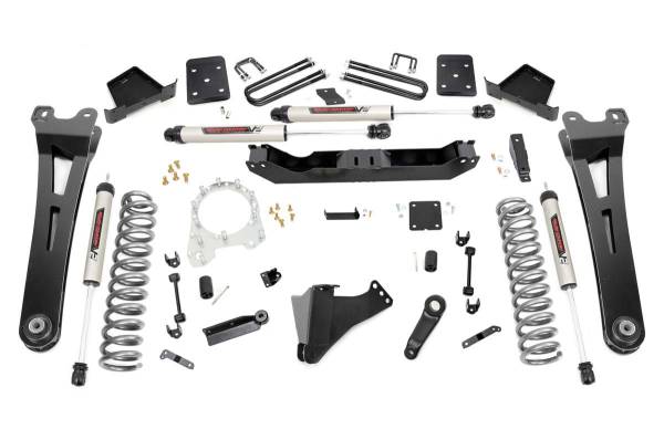 Rough Country - Rough Country Suspension Lift Kit w/Shock 6 in. Radius Arms 4 in. Diameter Axle V2 Monotube Shocks Factory Rear Overload Springs Includes Installation Instructions - 55470 - Image 1