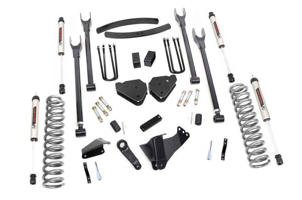 Rough Country - Rough Country Suspension Lift Kit 6 in. 4-Link w/V2 Monotube Shocks Lifted Coil Springs Upper / Lower Control Arms Brackets Extended Sway-Bar Links Bumpstop Spacers Includes Hardware - 57870 - Image 1