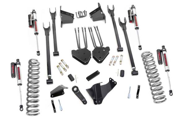 Rough Country - Rough Country Suspension Lift Kit w/Shocks 8 in. 4 Link w/Vertex Shocks Lifted Coils Upper / Lower Control Arms Brackets Extended Sway-Bar Links Pitman Arm Bumpstop Spacers w/Hardware - 59150 - Image 1