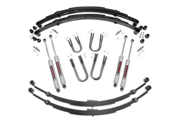 Rough Country - Rough Country Suspension Lift Kit w/Shocks 3 in. Lift Incl. Leaf Springs U-Bolts Hardware Front and Rear Premium N3 Shocks - 64530 - Image 1