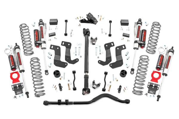 Rough Country - Rough Country Suspension Lift Kit 3.5 Rubicon Adjustable Lower Control Arms Front/Rear Coil Springs w/Linear Coil Rate Nitrogen Charged Vertex Shocks Forged Adjustable Track Bar - 65450 - Image 1