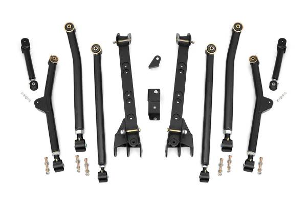 Rough Country - Rough Country X-Flex Long Arm Upgrade Kit For 4-6 in. Lift Incl. Front And Rear Arms w/X-Flex Joints Mounting Brkts. Compressor Brkts. Clevite Bushings Track Bar Brkt - 66300U - Image 1