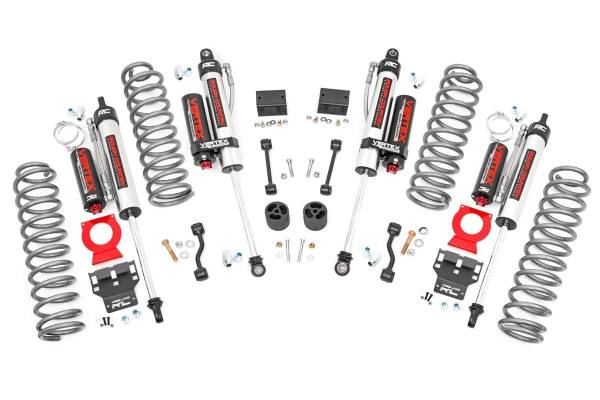 Rough Country - Rough Country Suspension Lift Kit 2.5 in. Non-Rubicon Front/Rear Coil Springs w/Linear Coil Rate Nitrogen Charged Vertex Shocks 18 mm. Spring Loaded Piston Rod 54 mm. Shock Body - 67750 - Image 1