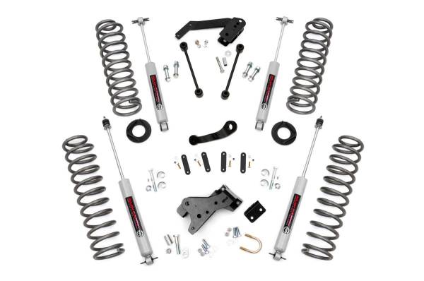 Rough Country - Rough Country Suspension Lift Kit 4 in. Lifted Coil Springs Coil Correction Plates N3 Series Shocks 18 mm. Spring Loaded Piston Rod 36kN Tensile Strength Metallic Silver Paint - 68230 - Image 1