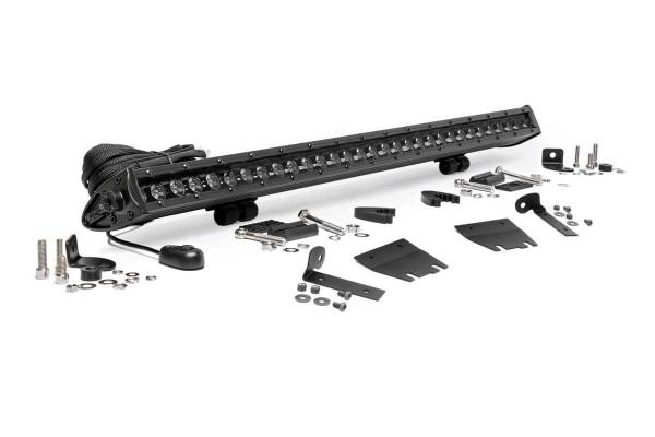 Rough Country - Rough Country LED Light Bar Hood Kit Black Series 30 in. Single Row Light Bar Incl. Wiring Harness 100% Bolt-On Installation 3 Year Warranty - 70054 - Image 1