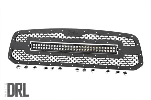 Rough Country - Rough Country Mesh Grille w/LED 30 in. Dual Row Black Series LED w/Cool White DRL - 70199DRL - Image 1