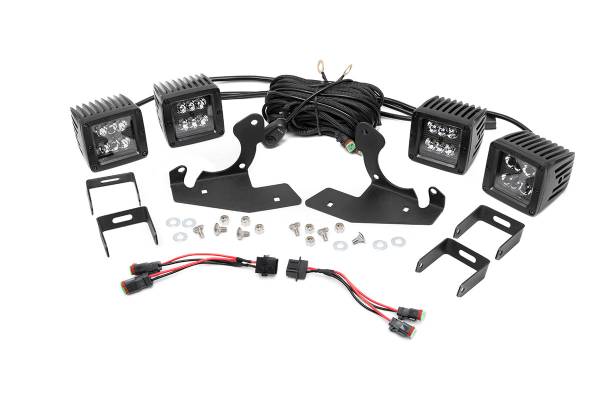 Rough Country - Rough Country Black Series LED Fog Light Kit Dual 2 in. Easy Bolt-On Installation - 70628 - Image 1