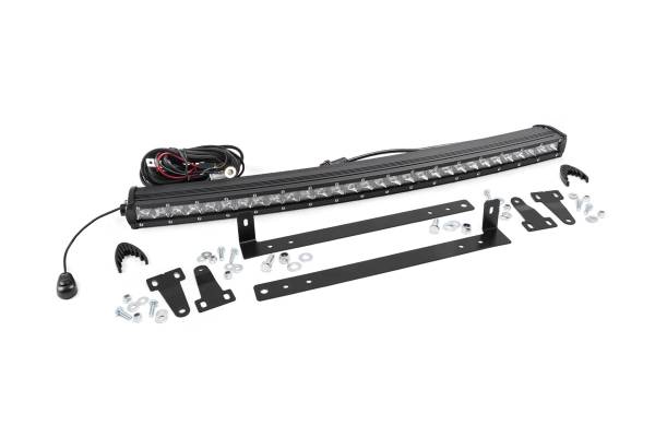 Rough Country - Rough Country Cree Chrome Series LED Light Bar 30 in. Single Row 12000 Lumens 150 Watts Spot Beam IP67 Rating Incl. Grille Mount - 70659 - Image 1