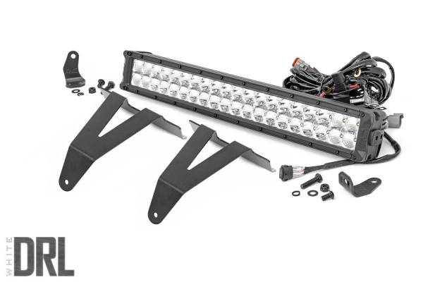 Rough Country - Rough Country Hidden Bumper Chrome Series LED Light Bar Kit 20 in. Dual Row Light Bar [4] 3W High Intensity Cree LEDs 9600 Lumens 120W [20] 3 W Cool White DRL Incl. Brkts. Light Cover - 70780 - Image 1