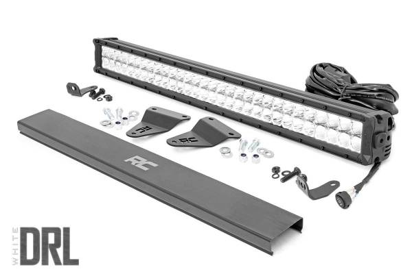Rough Country - Rough Country Hidden Bumper Chrome Series LED Light Bar Kit 30 in. Dual Row Light Bar [6] 5W High Intensity Cree LEDs 27000 Lumens 180W Cool White DRL Incl. Mounting Brkts. Light Cover - 70788 - Image 1