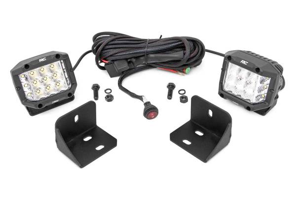 Rough Country - Rough Country LED Kit 3 in. Rear-Facing Lower Dual Row Die Cast Aluminum Housing Premium Wiring Harness w/On/Off Switch 13500 Lumens Of Lighting Power IP67 Waterproof - 71024 - Image 1