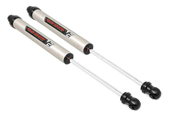 Rough Country - Rough Country V2 Monotube Shocks Rear 5-6.5 in. Aluminum 46 mm. Piston 36 Kilonewton Tensile Strength Extended Length 30.08 in. Collapsed Length 18.5 in. - 760744_G - Image 1