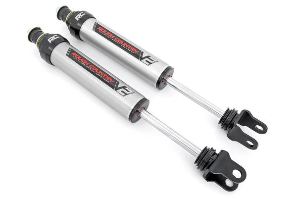 Rough Country - Rough Country V2 Shock Absorbers Front 0-3 in. Nitrogen Charged Monotube Design T6061 Brushed Aluminum Body 36kN Tensile Strength Pair - 760747_A - Image 1