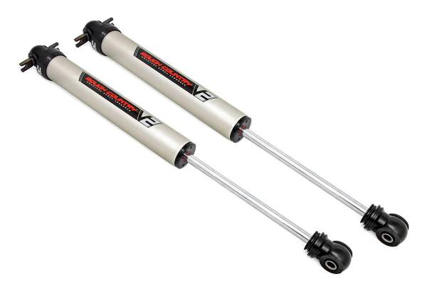 Rough Country - Rough Country V2 Monotube Shocks Rear 0-3 in. Nitrogen Charged Monotube Design T6061 Brushed Aluminum Body 36kN Tensile Strength Pair - 760775_B - Image 1