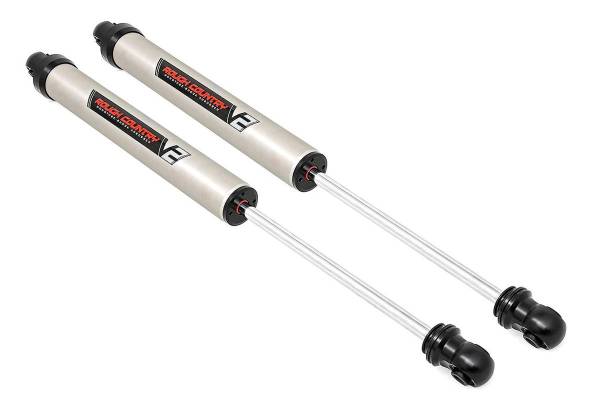 Rough Country - Rough Country V2 Monotube Shocks Rear 6.5-7 in. Nitrogen Charged Monotube Design T6061 Brushed Aluminum Body 36kN Tensile Strength Pair - 760789_H - Image 1