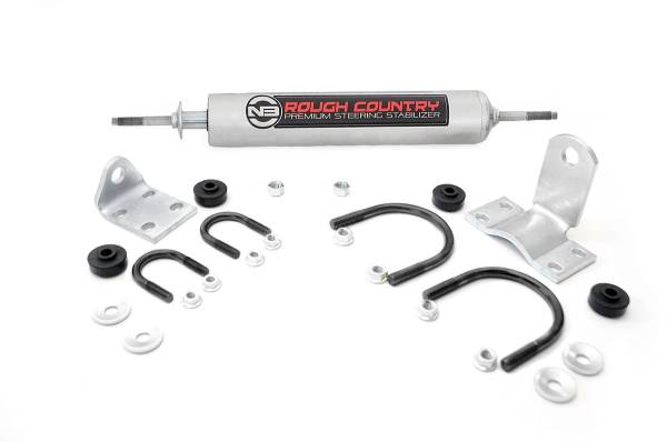Rough Country - Rough Country Steering Stabilizer Designed To Restrain Bump Steer And Front End Vibration Chrome Hardened 18 mm. Piston Rod - 8735530 - Image 1