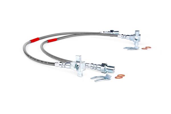 Rough Country - Rough Country Stainless Steel Brake Lines Front For 4-6 in. Lift - 89340S - Image 1