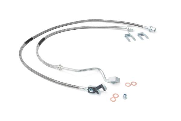 Rough Country - Rough Country Stainless Steel Brake Lines Front For 4-8 in. Lift - 89705 - Image 1