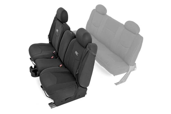 Rough Country - Rough Country Seat Cover Set Incl. Front Seat Cover [2] Headrest Covers Neoprene Black - 91013 - Image 1