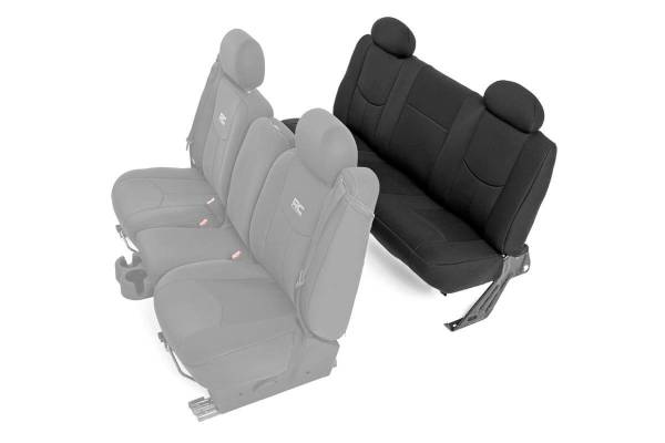 Rough Country - Rough Country Seat Cover Set Incl. Rear Seat Cover [2] Headrest Covers Neoprene Black - 91014 - Image 1