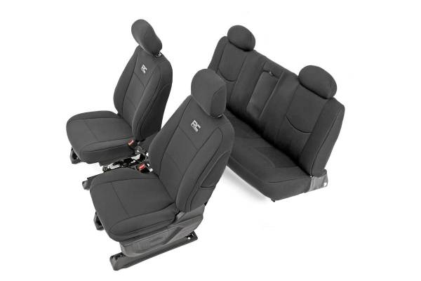 Rough Country - Rough Country Neoprene Seat Covers Front And Rear Neoprene 4-Layer Construction Black - 91025 - Image 1