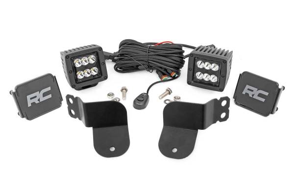Rough Country - Rough Country Black Series Cube Kit 2 in. LED IP67 Waterproof Die Cast Aluminum Powder Coated Steel Brackets Includes Installation Instructions - 93022 - Image 1