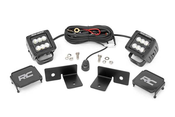 Rough Country - Rough Country LED Kit 2 in. Lift Cube Under Black Combo - 93031 - Image 1
