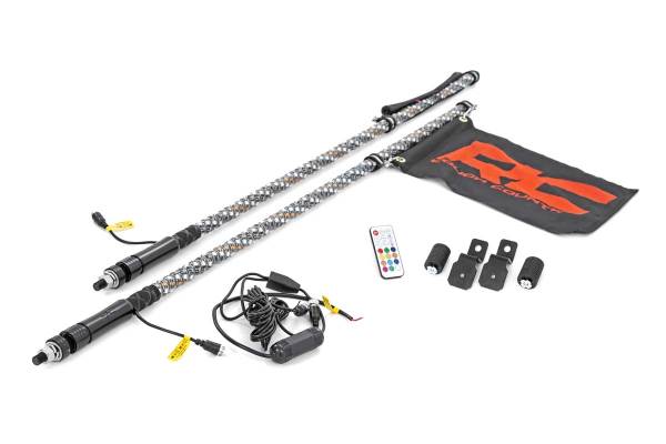 Rough Country - Rough Country LED Kit Bed Mount Kit w/LED Whip Lights - 93053 - Image 1
