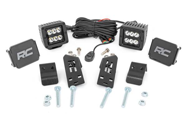 Rough Country - Rough Country Dual LED Cube Kit w/Black Series Spot LEDs - 93076 - Image 1