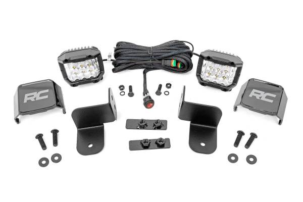 Rough Country - Rough Country Black Series LED Kit 3 in. Rear Wide Angle 13500 Lumens 140 Watts Incl. Wiring Harness Switch Mounting Brackets Hardware - 93084 - Image 1
