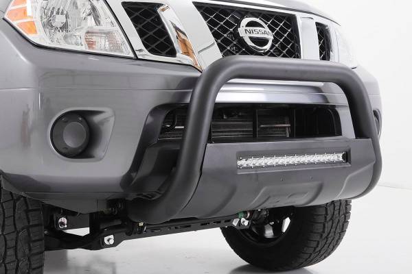 Rough Country - Rough Country Black Bull Bar w/ Integrated Black Series 20-inch LED Light Bar Incl. License Plate Adapter Bracket - B-N4150 - Image 1