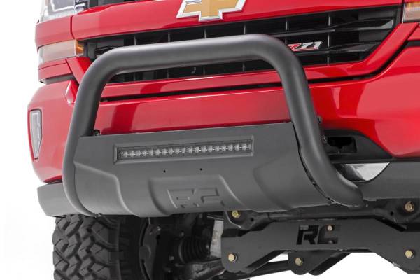 Rough Country - Rough Country Black Bull Bar w/ Integrated Black Series 20-inch LED Light Bar - B-T4051 - Image 1