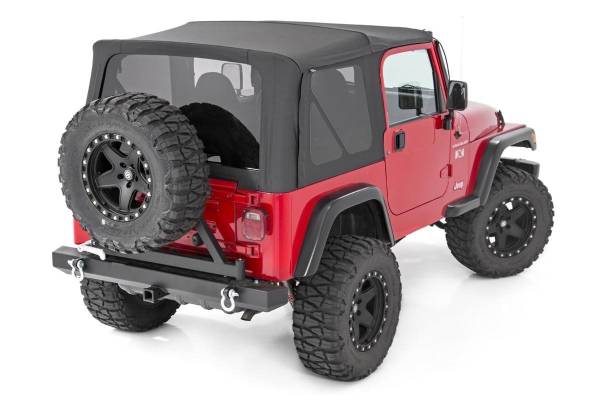 Rough Country - Rough Country Soft Top Black Denim Vinyl Coated Polyester Cotton Leak-Proof Windows Wrinkle-Free Fit Hook/Loop Attachments - RC85350.35 - Image 1