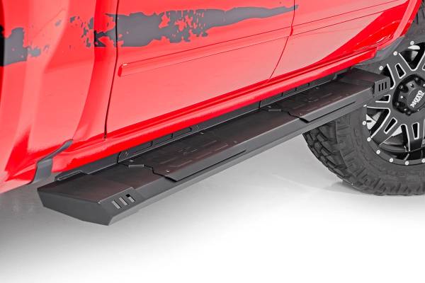 Rough Country - Rough Country HD2 Cab Length Running Boards Black Powdercoat 4 Steps Incl. Mounting Brackets Hardware - SRB091777 - Image 1
