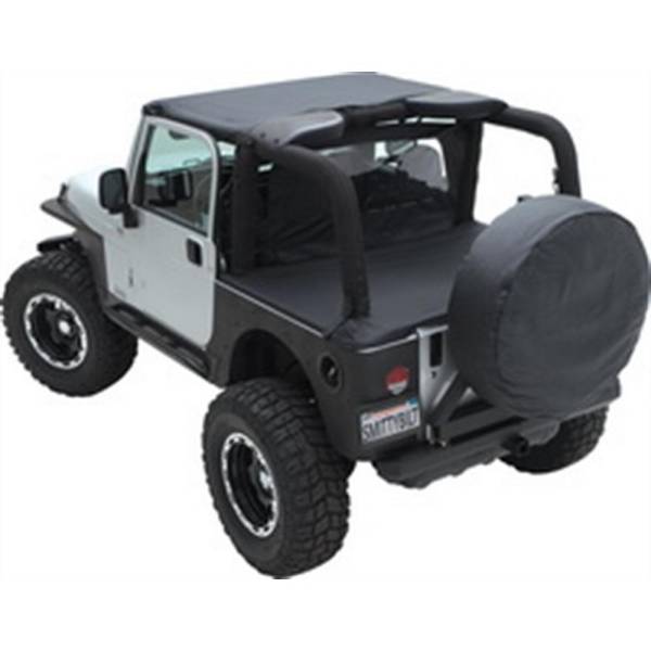 Smittybilt - Smittybilt Outback Standard Bikini Top Black Denim No Drill Installation Requires PN[90104] If Vehicle Does Not Have Windshield Channel - 93315 - Image 1