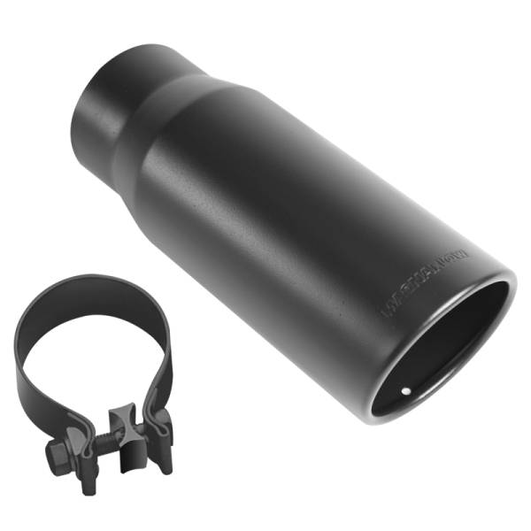 MagnaFlow Exhaust Products - MagnaFlow Tip Stainless Black Coated Single Wall Round Single Outlet 5in Dia 4in Inlet 13in L - Image 1