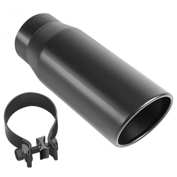 MagnaFlow Exhaust Products - MagnaFlow Tip Stainless Black Coated Single Double Round Single Outlet 5in Dia 4in Inlet 13in L - Image 1
