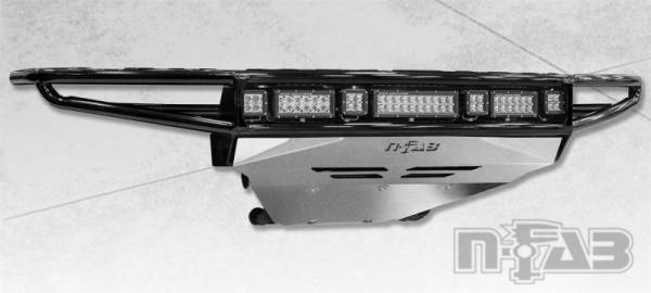 N-Fab - N-Fab M-RDS Front Bumper 15-17 Chevy Colorado - Gloss Black w/Silver Skid Plate - G151MRDS - Image 1