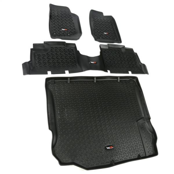 Rugged Ridge - Rugged Ridge All Terrain Floor Liner Set, Black; 11-18 Jeep Wrangler JK, 4 Door 12988.04 - Image 1