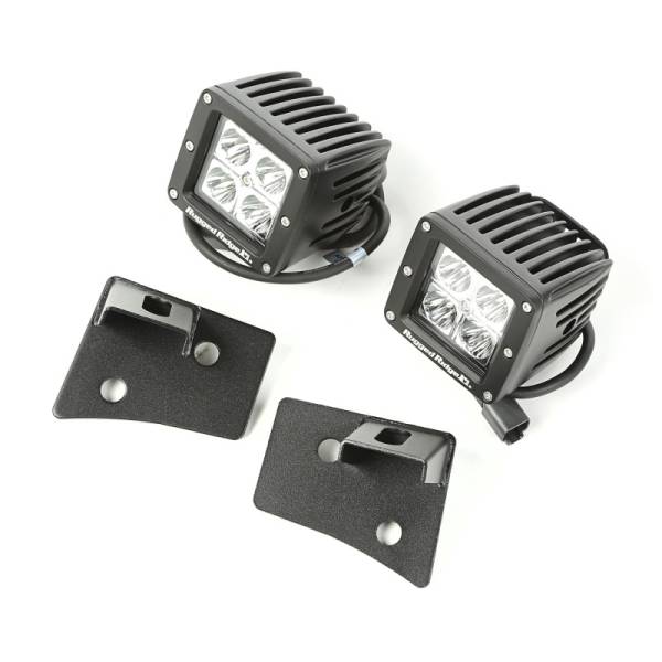 Rugged Ridge - Rugged Ridge Light Kit, Windshield Mounted, Square, Black; 07-18 Wrangler JK 11027.16 - Image 1