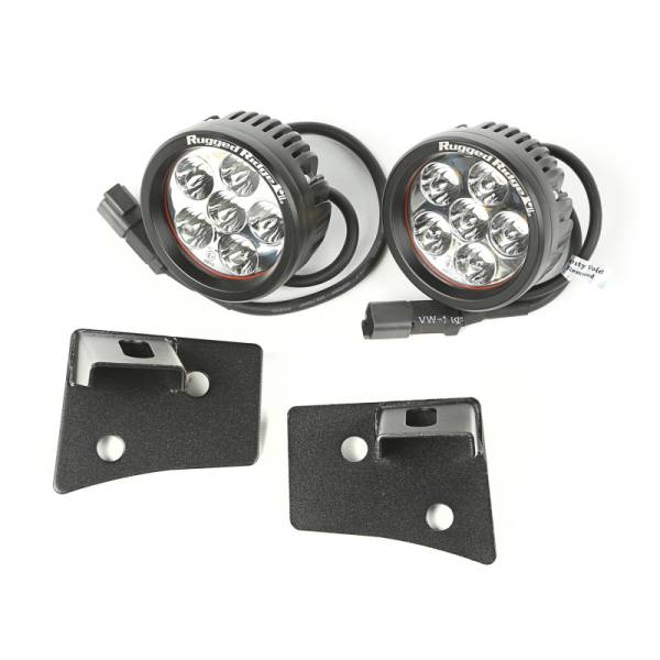 Rugged Ridge - Rugged Ridge Light Kit, Windshield Mounted, Round, Black; 07-18 Wrangler JK 11027.17 - Image 1