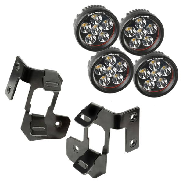 Rugged Ridge - Rugged Ridge Light Mount Kit, A-Pillar, Semi-Gloss Black, Round LED; 07-18 Wrangler 11232.32 - Image 1