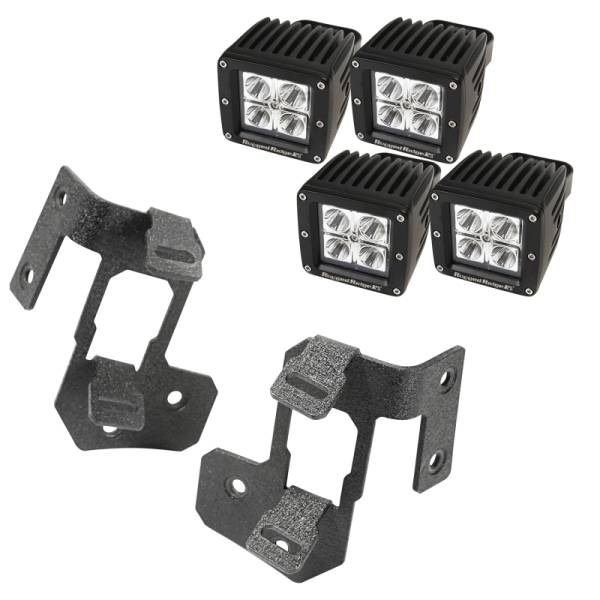 Rugged Ridge - Rugged Ridge Light Mount Kit, A-Pillar, Textured Black, Square LED; 07-18 Wrangler 11232.35 - Image 1