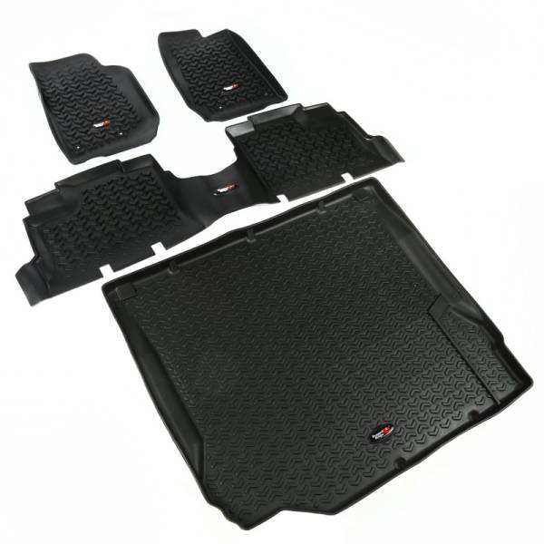 Rugged Ridge - Rugged Ridge All Terrain Floor Liner Set, Black; 07-10 Jeep Wrangler JK, 4 Door 12988.01 - Image 1