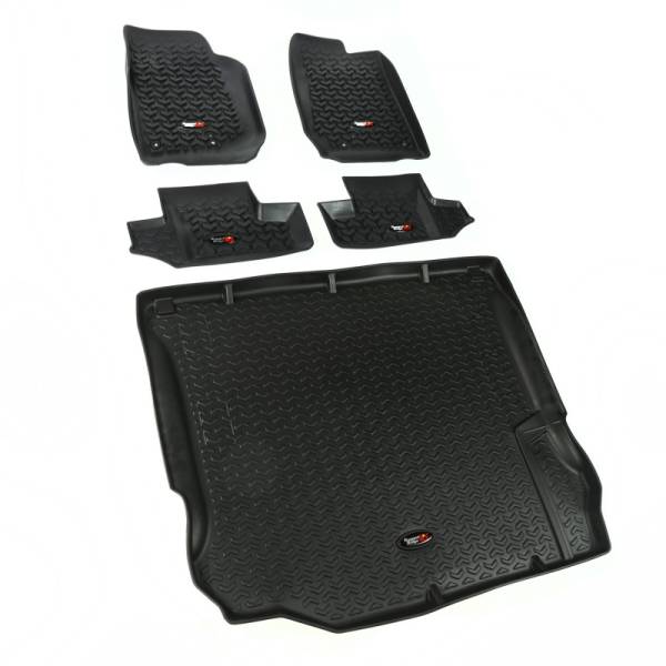 Rugged Ridge - Rugged Ridge All Terrain Floor Liner Set, Black; 11-18 Jeep Wrangler JK, 2 Door 12988.03 - Image 1