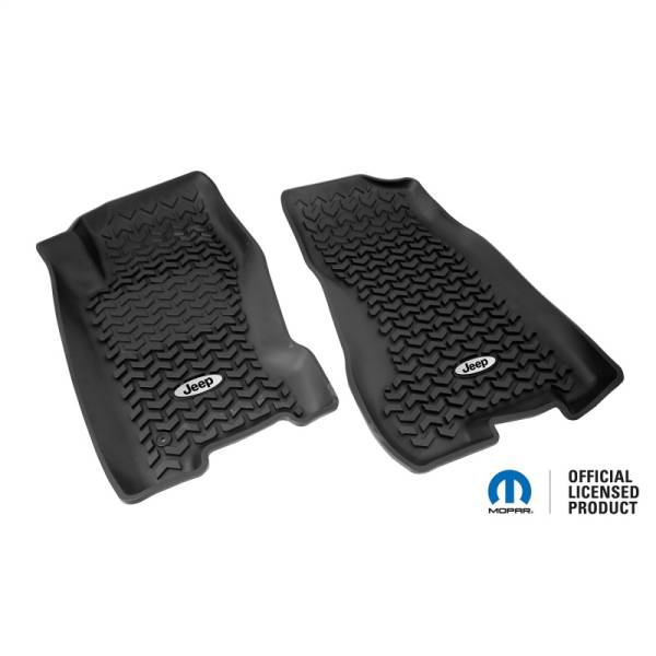 Rugged Ridge - Rugged Ridge All Terrain Floor Liner, Front Pair, Black, Jeep Logo; 99-04 Jeep WJ DMC-12920.27 - Image 1