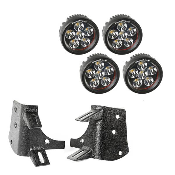 Rugged Ridge - Rugged Ridge Light Kit, Dual A-Pillar, 3.5 Inch, Round; 97-06 Jeep Wrangler TJ/LJ 11232.37 - Image 1