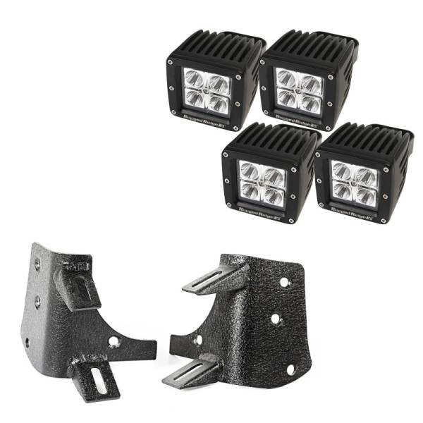 Rugged Ridge - Rugged Ridge Light Kit, Dual A-Pillar, 3 Inch, Square; 97-06 Jeep Wrangler TJ/LJ 11232.38 - Image 1