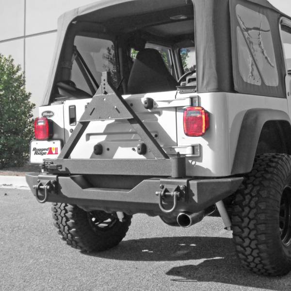 Rugged Ridge - Rugged Ridge XHD Bumper Tire Carrier, Rear; 76-06 Jeep CJ/Wrangler YJ/TJ 11546.42 - Image 1